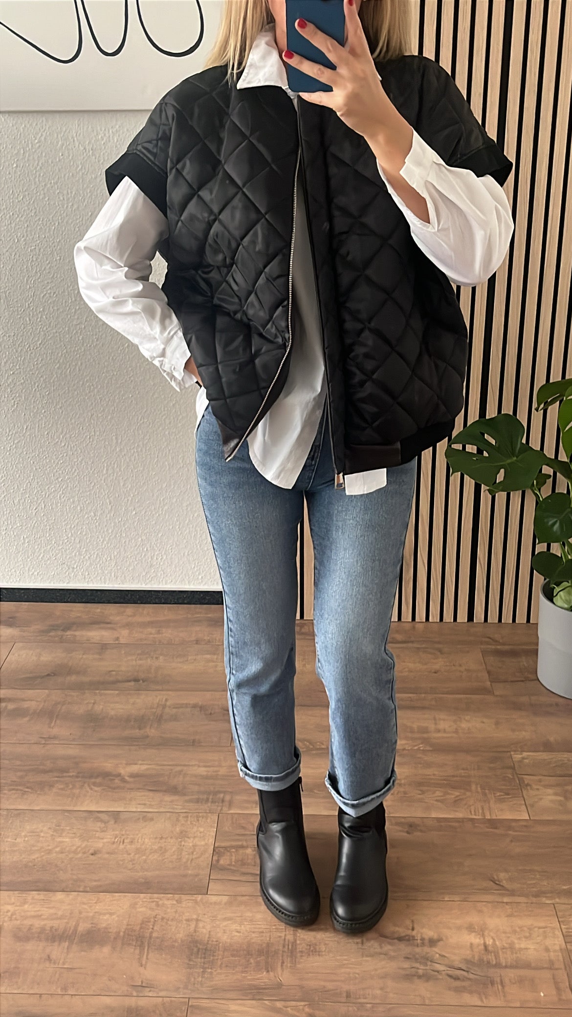 Oversize Lederweste
