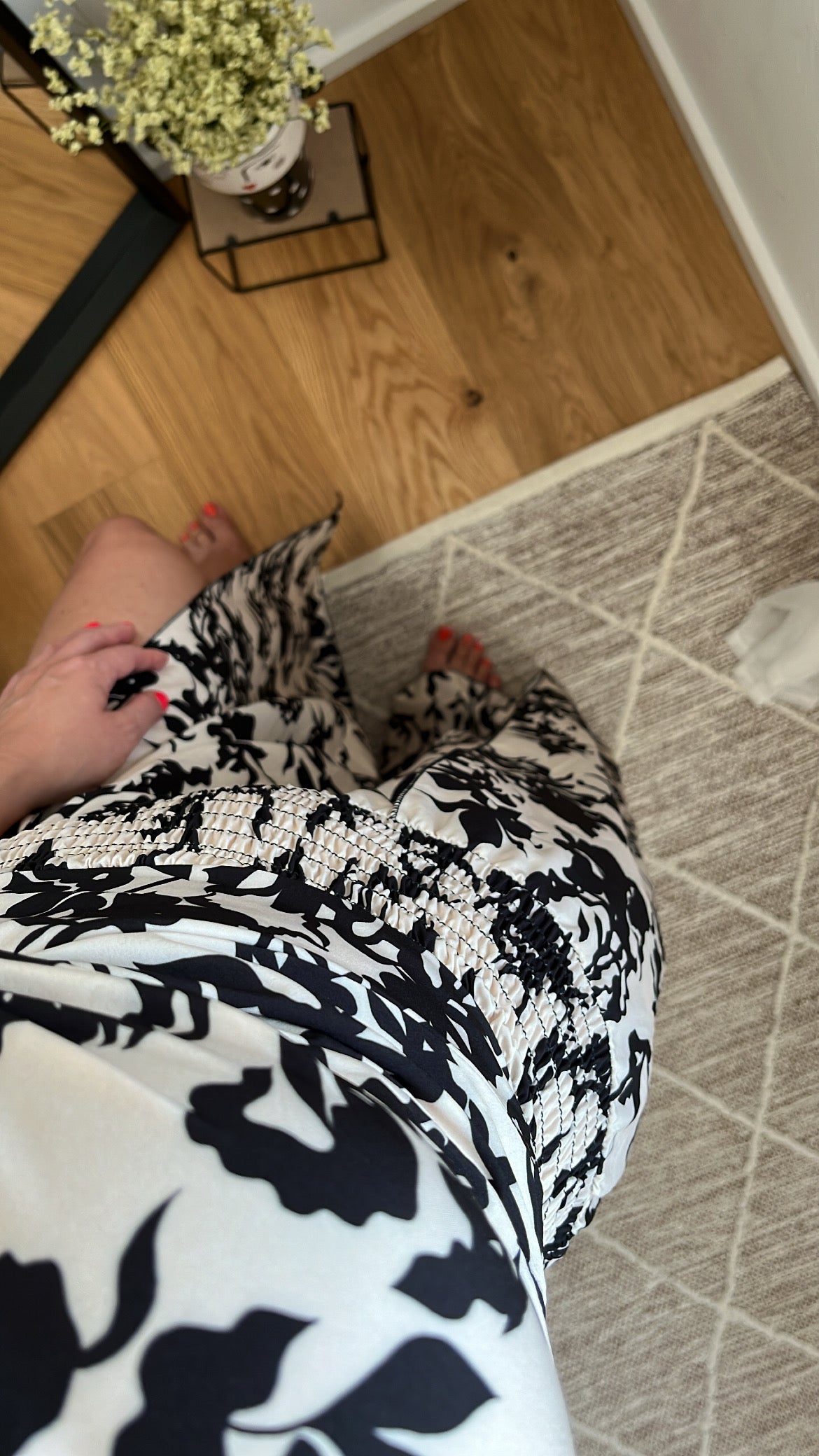 Set mit Hose und Top in weiß-beige