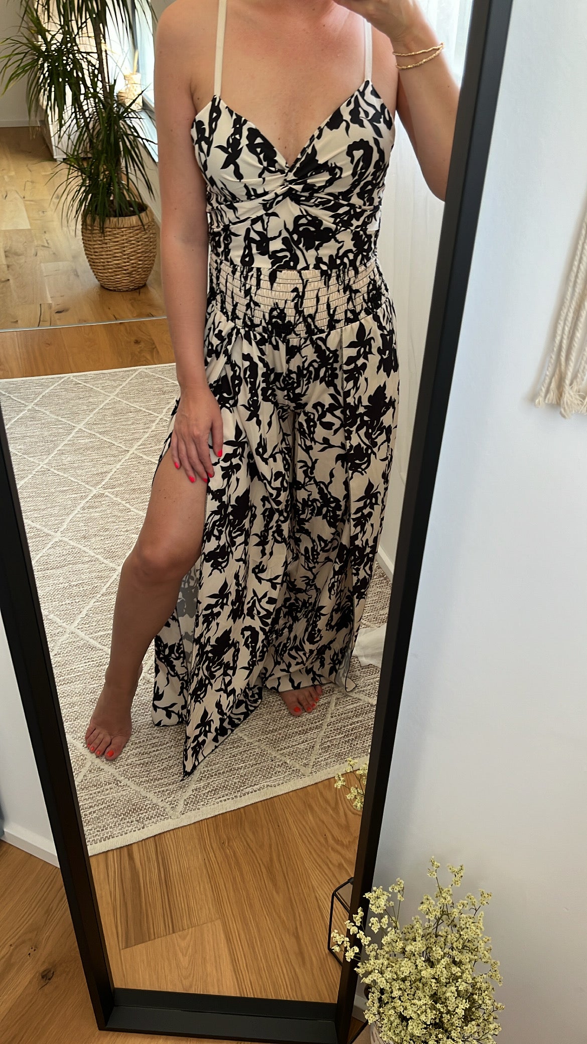 Set mit Hose und Top in weiß-beige